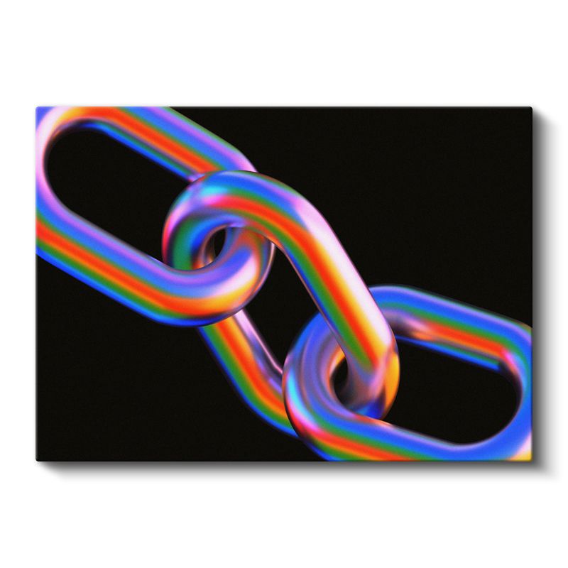 Gökkuşağı Zincir - 3D Bağlantı Formları Kanvas Tablo