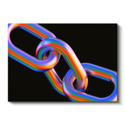 Gökkuşağı Zincir - 3D Bağlantı Formları Kanvas Tablo