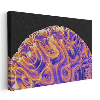 Kozmik Dalgalar - Mor Turuncu Spiral Desenler Kanvas Tablo