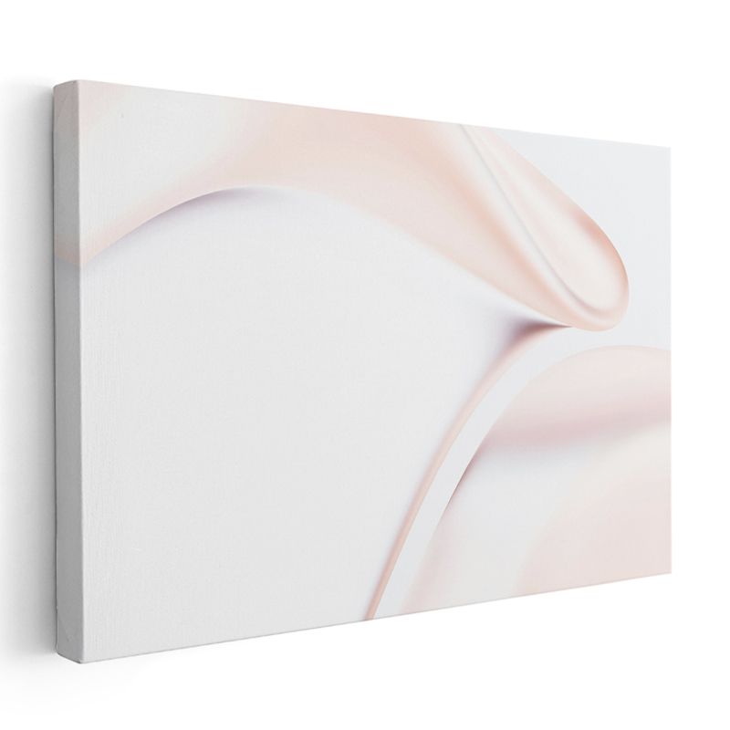 Zarif Akışkanlık - Pembe Tonlarda Minimalist Dalgalar Kanvas Tablo