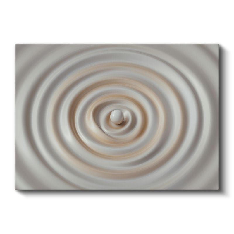 Hipnotik Daireler - Bej Tonlarında Minimalist Spiral Kanvas Tablo