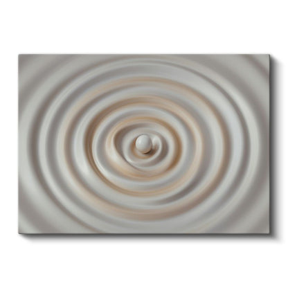 Hipnotik Daireler - Bej Tonlarında Minimalist Spiral Kanvas Tablo