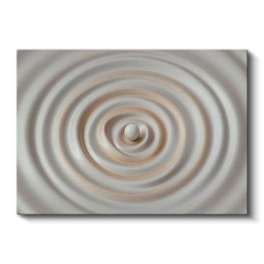 Hipnotik Daireler - Bej Tonlarında Minimalist Spiral Kanvas Tablo