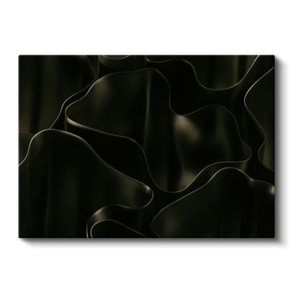 Gece Dalgaları - Siyah Üzerine Zarif Çizgiler Kanvas Tablo