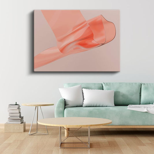 Akışkan Form - Pembe Tonlarında Minimalist Cam Efekti Kanvas Tablo