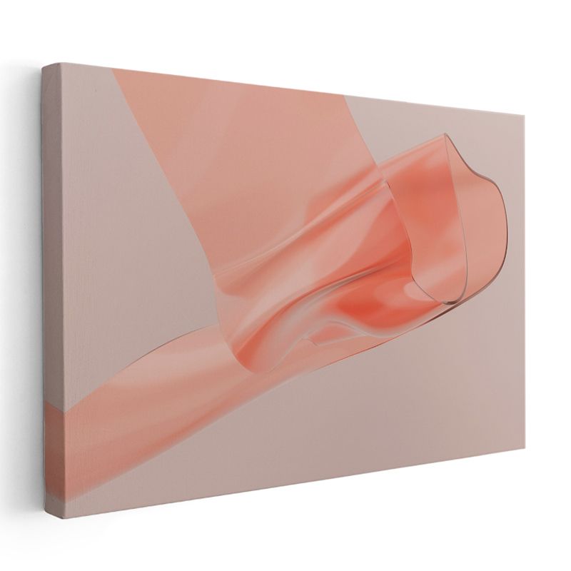 Akışkan Form - Pembe Tonlarında Minimalist Cam Efekti Kanvas Tablo