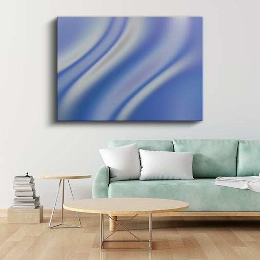 Mavi Dalgalar - Akışkan Çizgiler Soyut Kanvas Tablo