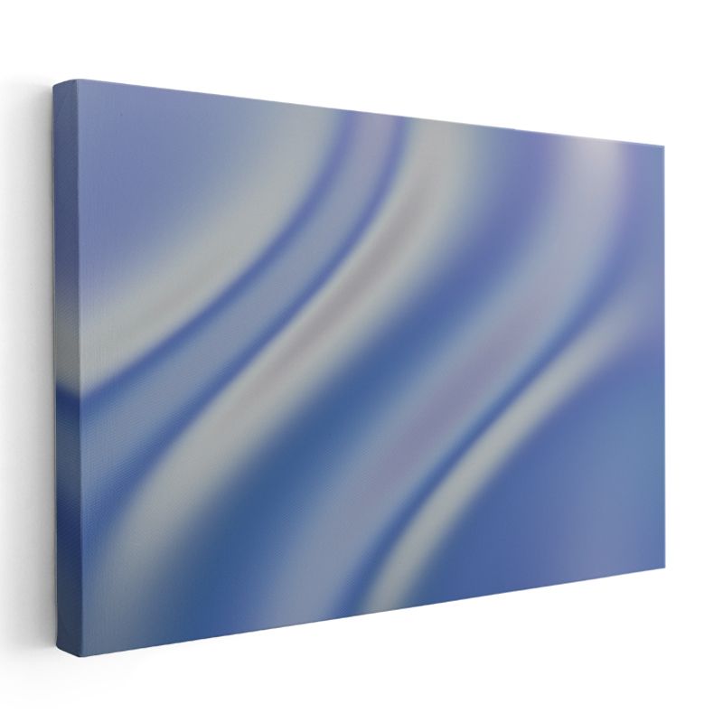 Mavi Dalgalar - Akışkan Çizgiler Soyut Kanvas Tablo