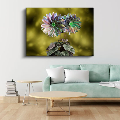 Kristal Çiçekler - Işıltılı Yapılar Kanvas Tablo
