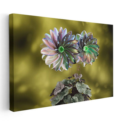 Kristal Çiçekler - Işıltılı Yapılar Kanvas Tablo