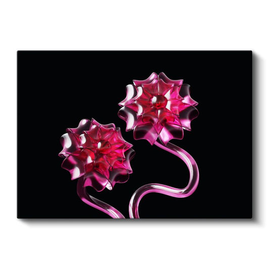 Fuşya Kristaller - Zarif Kıvrımlar Kanvas Tablo