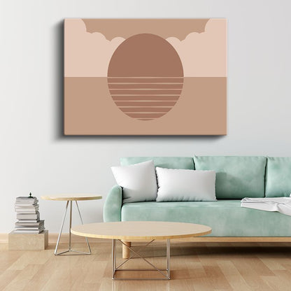 Minimalist Güneş - Geometrik Çizgiler Kanvas Tablo