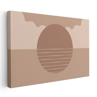 Minimalist Güneş - Geometrik Çizgiler Kanvas Tablo