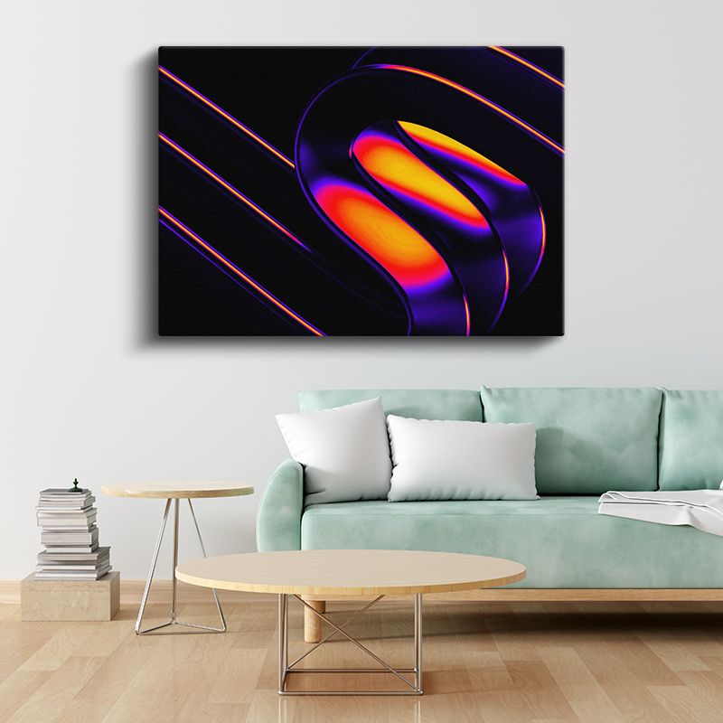 Neon Boyutlar - 3D Geometrik Formlar Kanvas Tablo