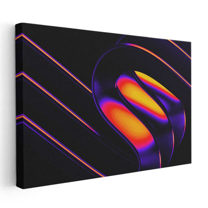 Neon Boyutlar - 3D Geometrik Formlar Kanvas Tablo