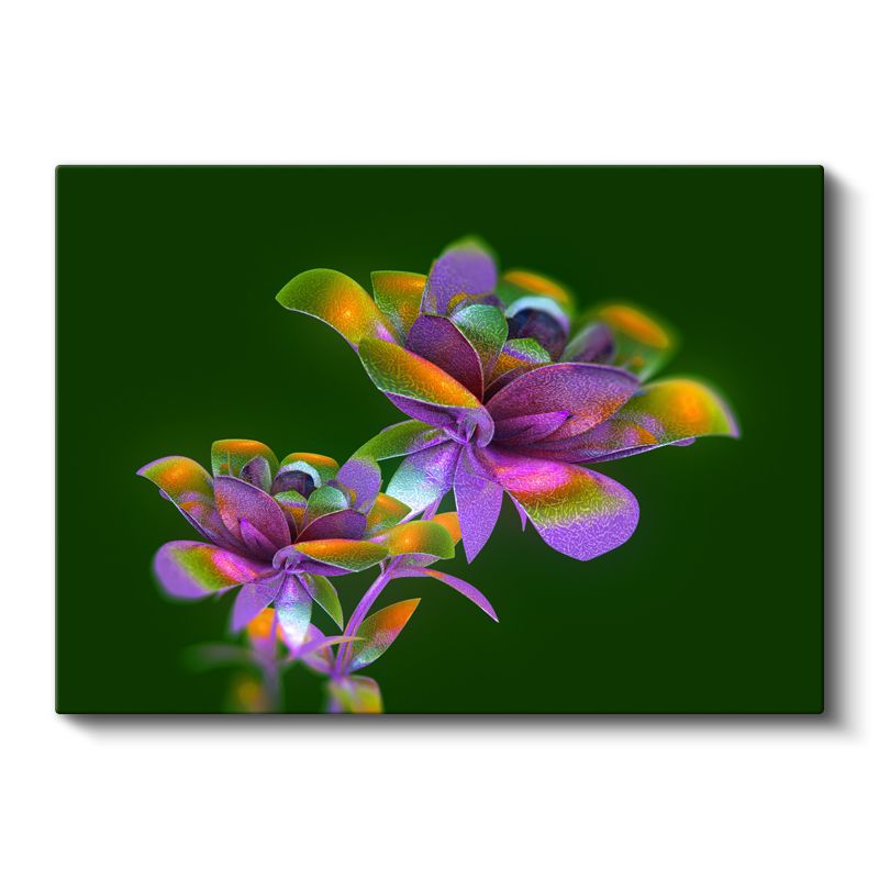 Floresan Çiçekler - Canlı Renklerde Soyut Botanik Kanvas Tablo