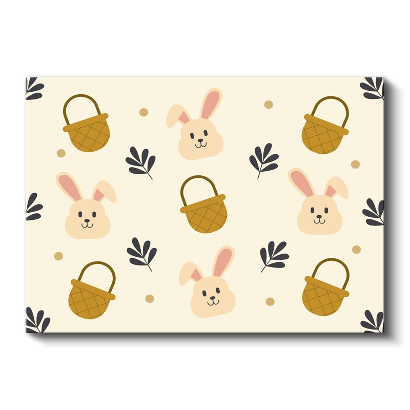 Sevimli Desenler - Minimalist Tavşan İllüstrasyonu Kanvas Tablo
