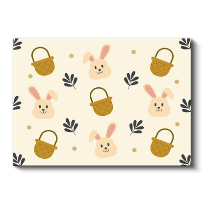 Sevimli Desenler - Minimalist Tavşan İllüstrasyonu Kanvas Tablo