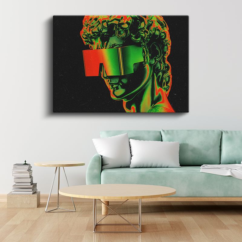 Neon Heykel - Dijital Sanat Portresi Kanvas Tablo