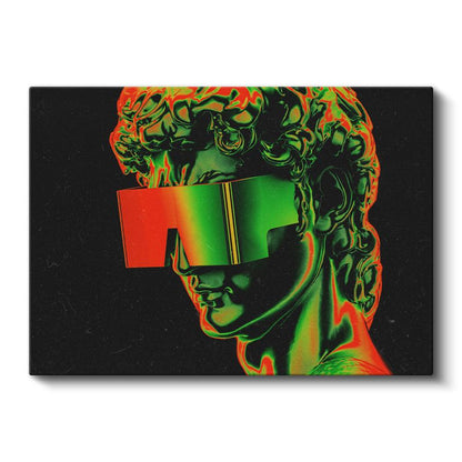 Neon Heykel - Dijital Sanat Portresi Kanvas Tablo