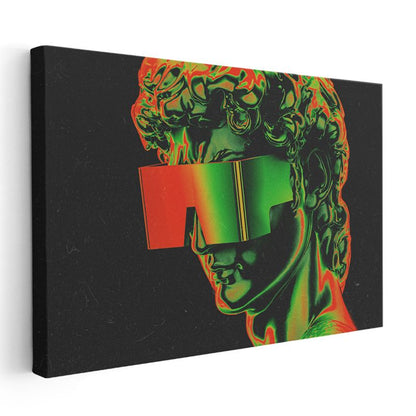 Neon Heykel - Dijital Sanat Portresi Kanvas Tablo
