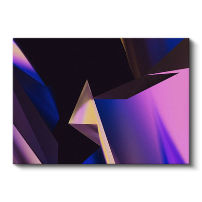 Geometrik Işık - Mor ve Mavi Tonlarda Soyut Kanvas Tablo