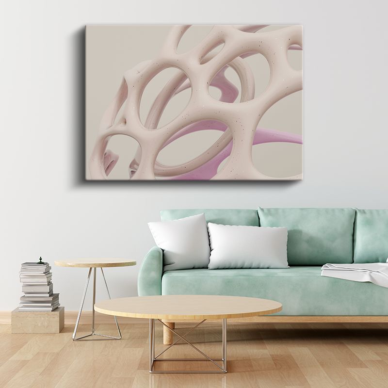 Organik Döngüler - Pembe Tonlarında Hücresel Yapılar Kanvas Tablo