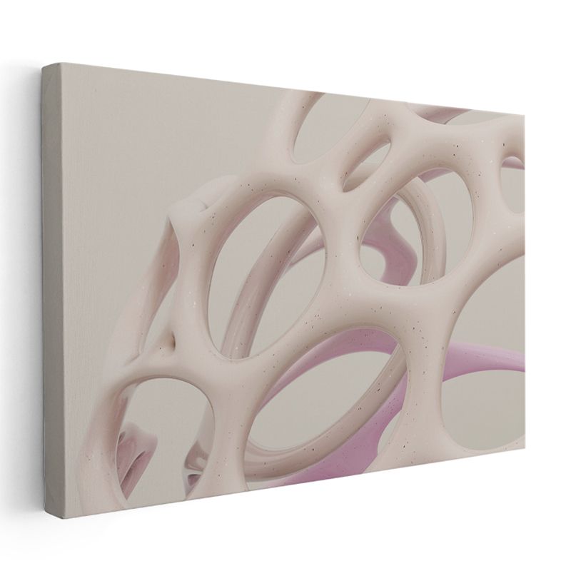 Organik Döngüler - Pembe Tonlarında Hücresel Yapılar Kanvas Tablo