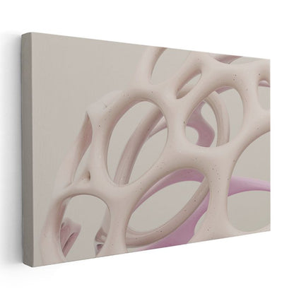 Organik Döngüler - Pembe Tonlarında Hücresel Yapılar Kanvas Tablo