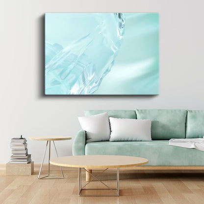 Kristal Saflık - Turkuaz Tonlarında Buz Formları Kanvas Tablo