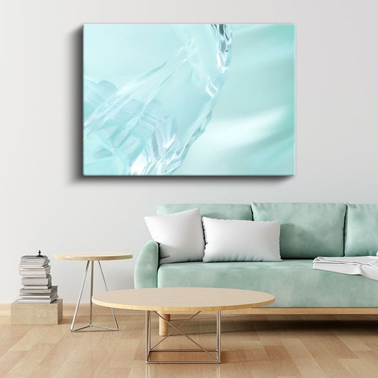 Kristal Saflık - Turkuaz Tonlarında Buz Formları Kanvas Tablo