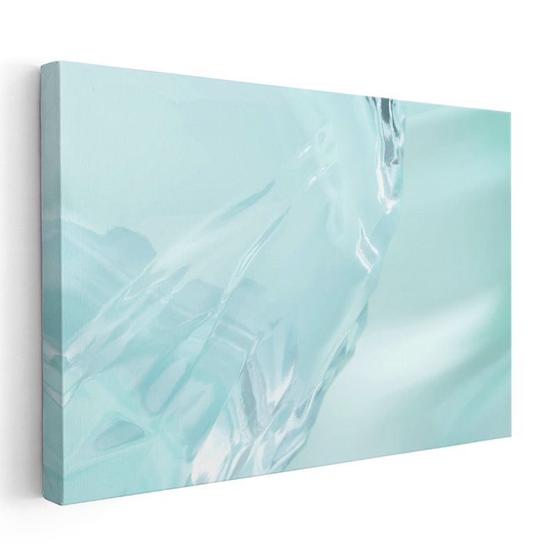 Kristal Saflık - Turkuaz Tonlarında Buz Formları Kanvas Tablo