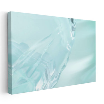 Kristal Saflık - Turkuaz Tonlarında Buz Formları Kanvas Tablo