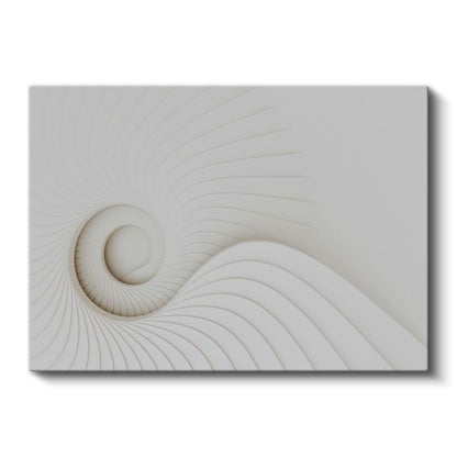 Minimalist Spiral - Beyaz Tonlarda Sonsuzluk Formu Kanvas Tablo