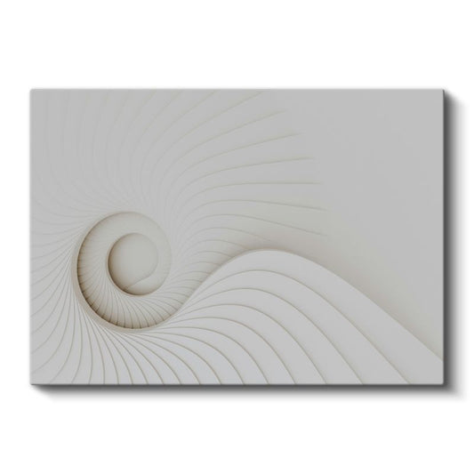 Minimalist Spiral - Beyaz Tonlarda Sonsuzluk Formu Kanvas Tablo