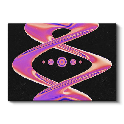 Sonsuzluk Dansı - Mor Neon Işıltılı Geometrik Soyut Kanvas Tablo