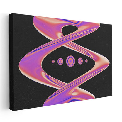 Sonsuzluk Dansı - Mor Neon Işıltılı Geometrik Soyut Kanvas Tablo