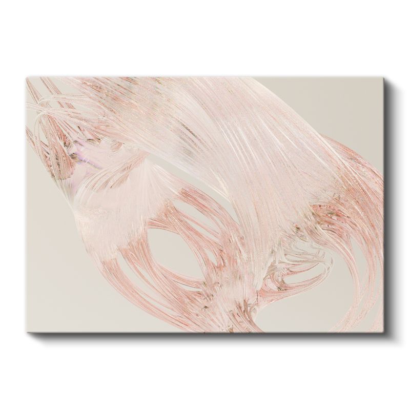 Zarif Akış - Pembe Fırça Darbeleri Minimalist Kanvas Tablo