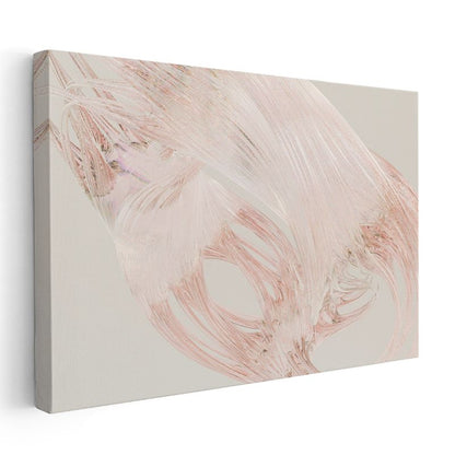 Zarif Akış - Pembe Fırça Darbeleri Minimalist Kanvas Tablo