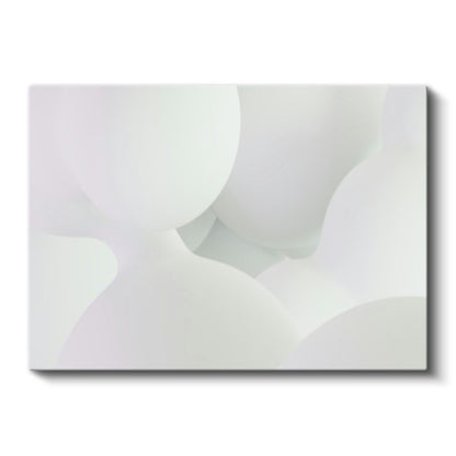Beyaz Huzur - Minimalist Yumuşak Formlar Monokrom Kanvas Tablo