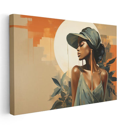 Zarafet Portresi - Modern Vektörel Stil Kanvas Tablo
