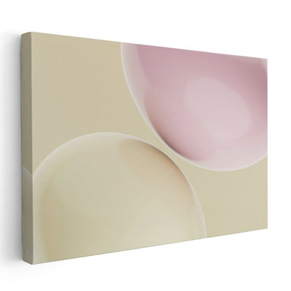 Minimalist Daireler - Pastel Geometrik Soyut Kanvas Tablo