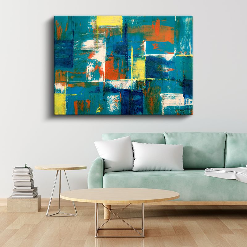 Geometrik Mozaik - Canlı Renkli Soyut Kompozisyon Kanvas Tablo