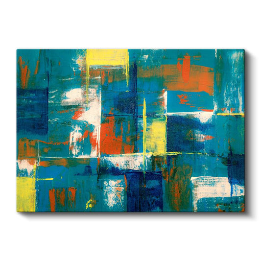 Geometrik Mozaik - Canlı Renkli Soyut Kompozisyon Kanvas Tablo