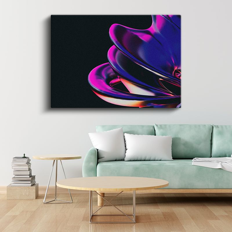 Neon Spiral - Futuristik 3D Soyut Form Kanvas Tablo