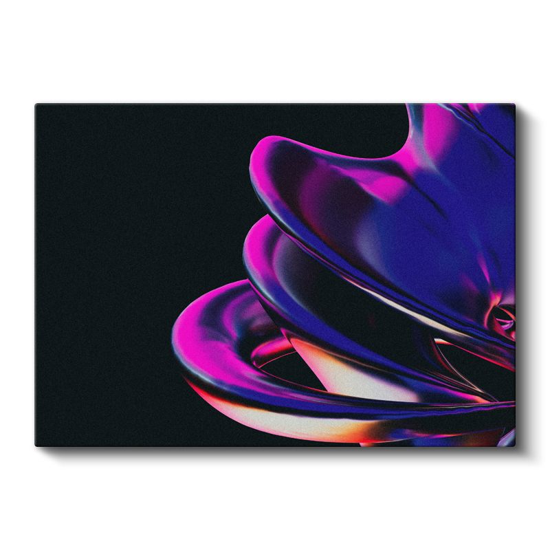 Neon Spiral - Futuristik 3D Soyut Form Kanvas Tablo