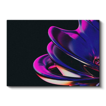 Neon Spiral - Futuristik 3D Soyut Form Kanvas Tablo