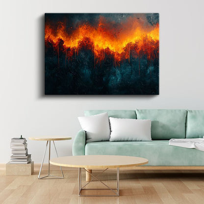 Ateş Dansı - Dramatik Kontrast Soyut Kanvas Tablo