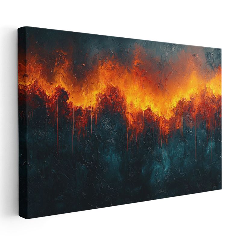 Ateş Dansı - Dramatik Kontrast Soyut Kanvas Tablo