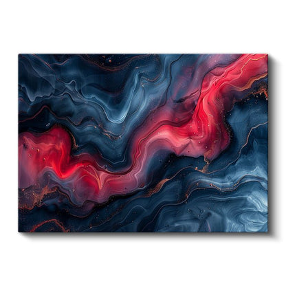 Kozmik Dalga - Akışkan Formlu Altın Detaylı Kanvas Tablo